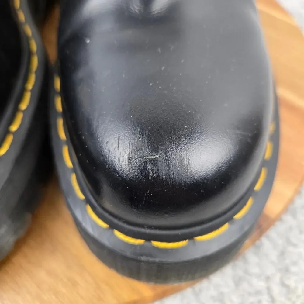 Dr. Martens Womens 10 8053 Quad Black Platform 5-Eye Low Top Casual Y2K Boots